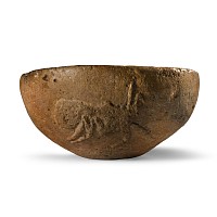 Western Asiatic Stone Bowl with Locusts