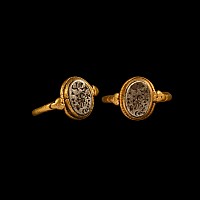 Migration Period Gold Ring with Inscribed Silver Inlay