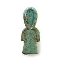 Egyptian Blue Faience Tyet 'Isis Knot' Amulet