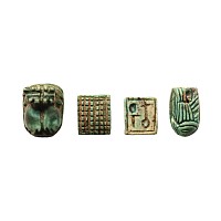 Egyptian 'Maspero' Faience Bead Group with Hieroglyphs