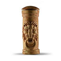 Roman Bone Pyxis with Lion Heads