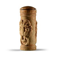 Roman Bone Pyxis with Lion Heads