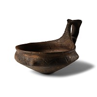 Villanovan Impasto Kyathos with Openwork Handle