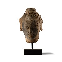 Gandharan Stone and Stucco Head
