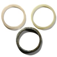 Chinese Stone and Glass Bracelet Group