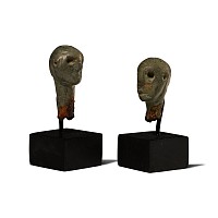 Iron Age Bronze Chariot Lynch Pin Finial Pair