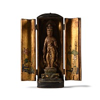 Japanese Lacquered Gilt Wood Zushi