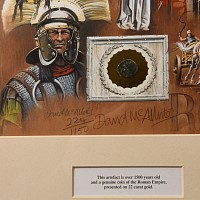 Bronze Roman Coin and Limited Edition Framed Print