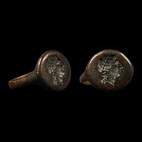 Bronze Signet Ring with Head of Apollo