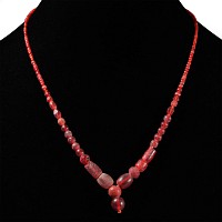 Mixed Red Bead Necklace