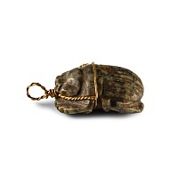 Egyptian Hardstone Heart Scarab in Gold Mount