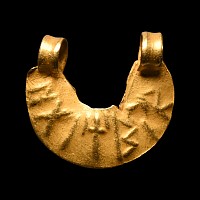 Gold Collar Bead with Sabean Inscription