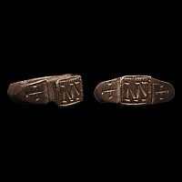 Medieval Silver Ring with M for Maria