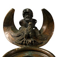 Very Large Roman Bronze Oil Lamp with Jupiter and Eagle