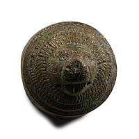 Roman Bronze Lion's Head Casket Mount