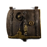 Iron and Brass Stove Door