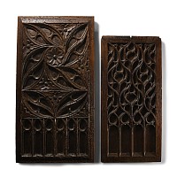 English Carved Oak Panel Group