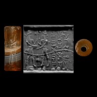 Babylonian Cylinder Seal with King and Bull-Men