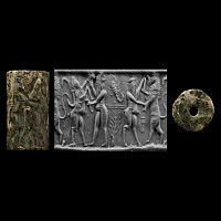 Late Akkadian Cylinder Seal with Gilgamesh Contest Scene