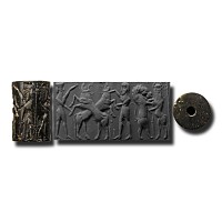 Large Akkadian Cylinder Seal with Contest Scene