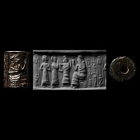 Akkadian Cylinder Seal with Presentation Scene