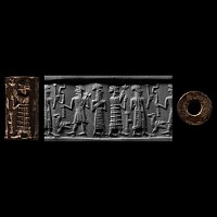 Cappadocian Cylinder Seal with Standing Figures and Lamma