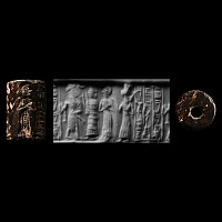 Akkadian Cylinder Seal with Worship Scene