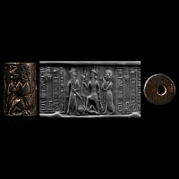 Akkadian Cylinder Seal with Worship Scene