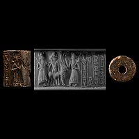 Akkadian Cylinder Seal with Worship Scene