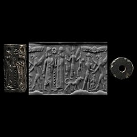 Mitannian Cylinder Seal with Hero Scene