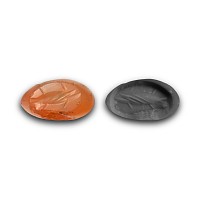 Sassanian Carnelian Stamp Seal with Fish
