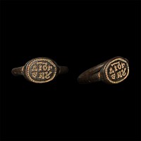 Late Roman Bronze Ring Belonging to Diogenes