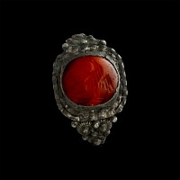 Roman Eagle Gemstone in Silver Ring