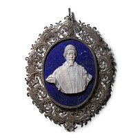 Silver Plaque with Cameo of Pope Alexander VII