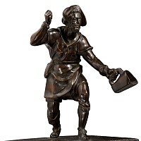 Bronze Figure of a Bird Catcher