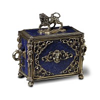 Gilt Bronze Casket with Lapis Lazuli Panels