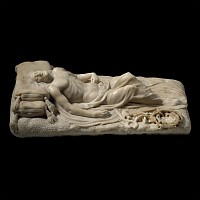 Carved Marble Recumbent Christ