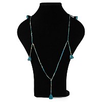 Egyptian Faience Mummy Bead Necklace with Papyrus Flower Amulets