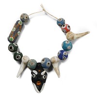 Phoenician Style Glass Bead and Pendant Necklace