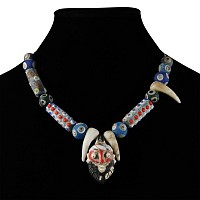 Phoenician Style Glass Bead and Pendant Necklace