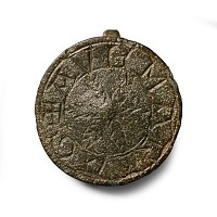 Medieval Bronze 'AVE MARIA G' Pilgrim's Brooch