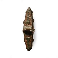 Roman Double Phallic Enamelled Bronze Plate Brooch