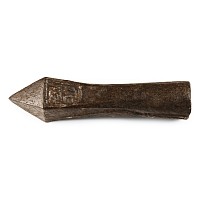 Medieval Socketted Iron Crossbow Bolt Head with Heraldic Shield Maker's Mark