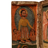 Ethiopian Triptych Icon with the Virgin and Child