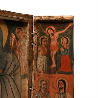 Ethiopian Triptych Icon with the Virgin and Child