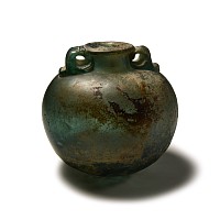 Late Byzantine Green Glass Aryballos