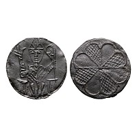 Medieval 'Thames' Bifacial Pewter Wine Tavern Token