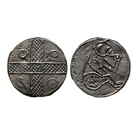 Medieval 'Thames' Bifacial Pewter Wine Tavern Token