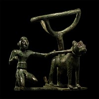 Mesopotamian Torch Bearer Stand with Lion Tamer