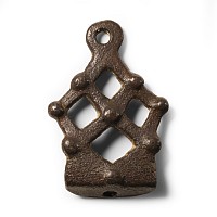 Anglo-Scandinavian Viking Bronze Lozenge-Shaped Openwork Apex Stirrup Mount